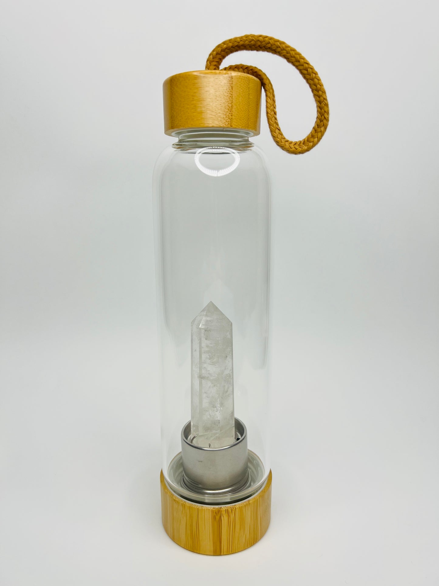 Botella Para Agua Con Cuarzo Transparente