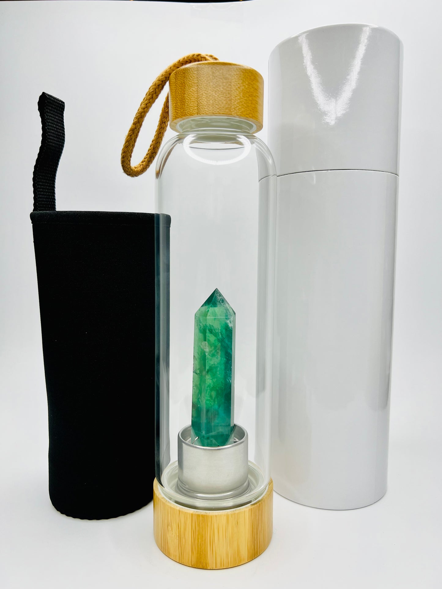 Botella Para Agua Con Fluorita Verde