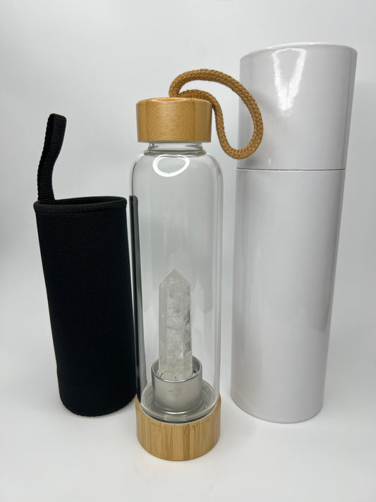 Botella Para Agua Con Cuarzo Transparente